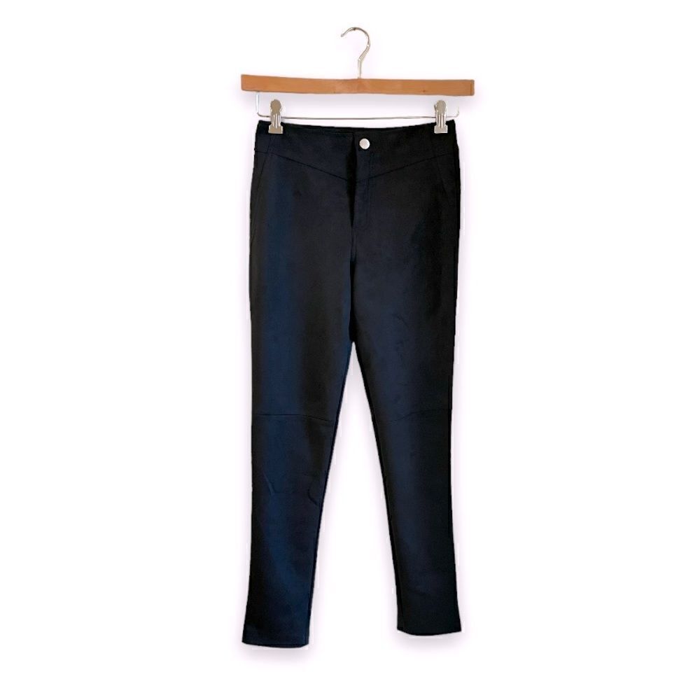 NWT! MANGO 🥭 | Black Faux Suede Skinny Pants (XS)